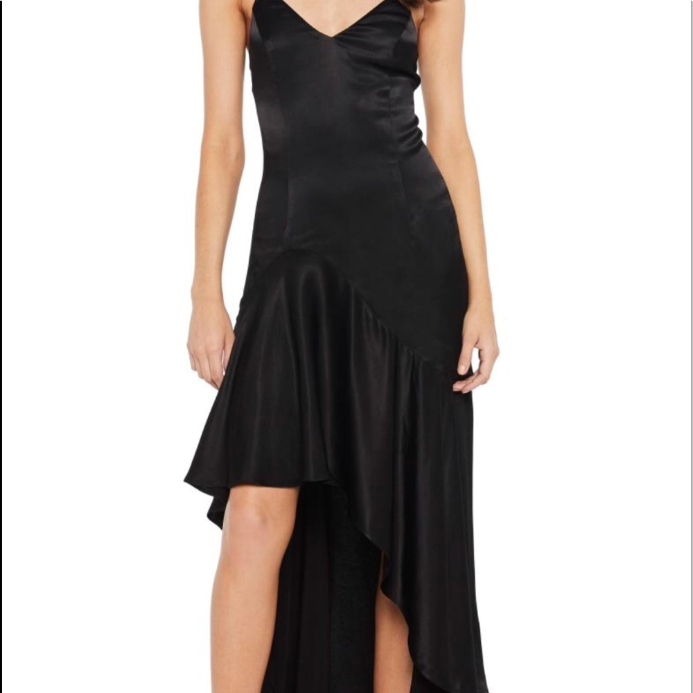 Black high low cocktail dress